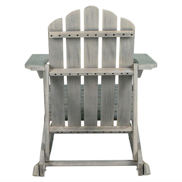 Kiawah Outdoor Patio Classic Acacia Wood Adirondack Rocking Chair - JONATHAN Y